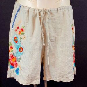 Johnny Was Vernazza Linen Shorts 3X